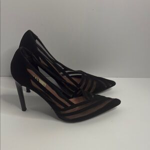 Zara Black Mesh Women's Heels